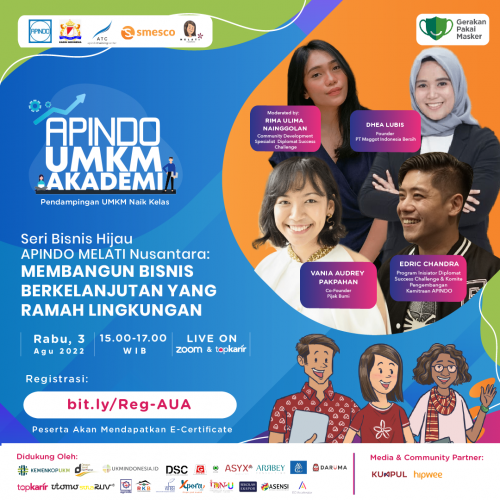 Webinar Seri Bisnis Hijau APINDO Melati Nusantara : Membangun Bisnis Berkelanjutan Yang Ramah Lingkungan | TopKarir.com