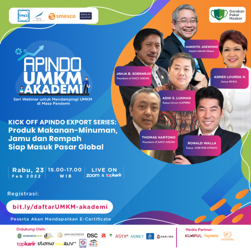 Kick Off APINDO Export Series : Produk Makanan-Minuman, Jamu dan Rempah Siap Masuk Pasar Global | TopKarir.com